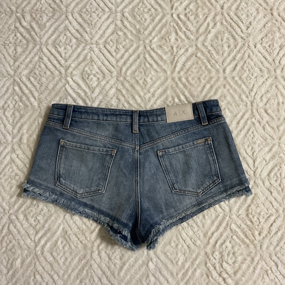 Armani Exchange Distressed Blue Jean Shorts - Picture 4 of 5